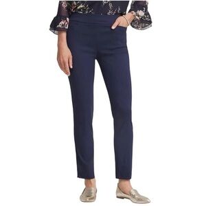 Chico’s Brigitte Stretchy Navy Slim Tummy Panel Control Pull-On Ankle Pants 1= 8